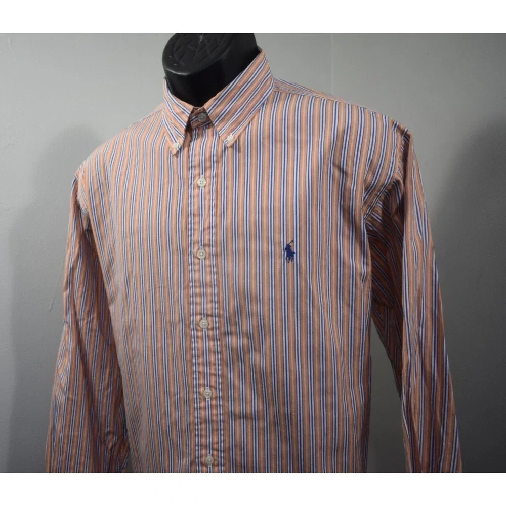 Polo Ralph Lauren Dress Shirt Striped Classic Fit Long Sleeve Mens Size 16 Large